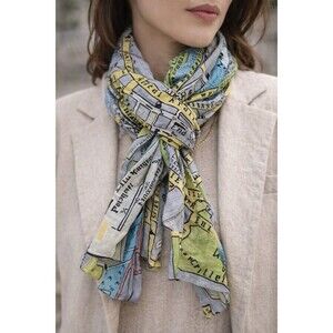 One Hundred Stars Edinburgh Map Print Oversized Scarf Shawl 79”x40” Modal